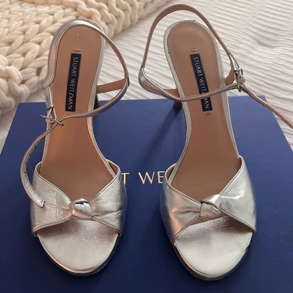 Gloria Metallic Leather Stiletto Sandals - Picture 6 of 10